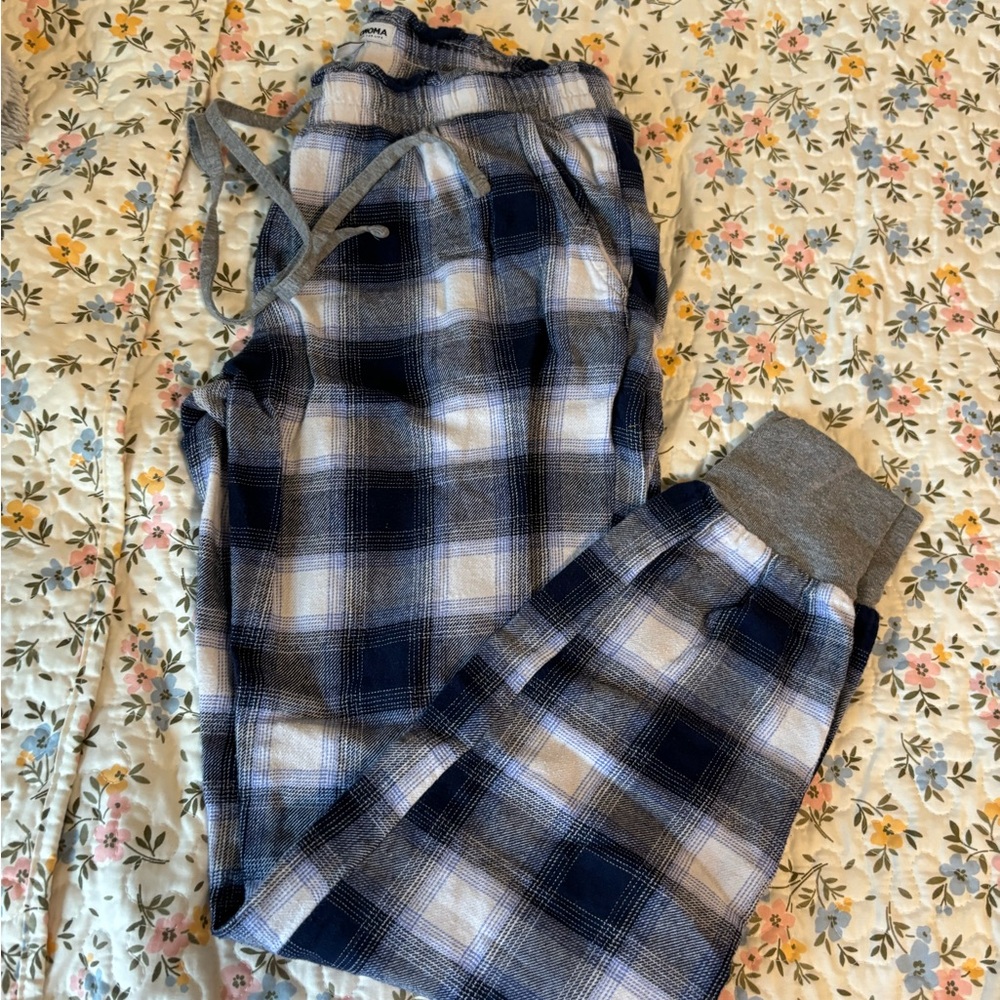 Sonoma Blue and White Plaid Pajama Pants